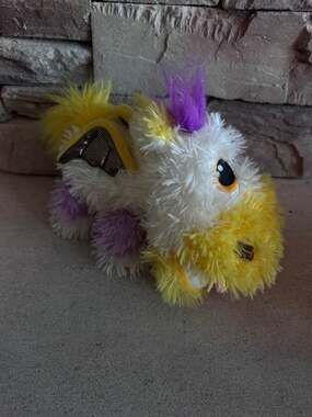 Stuffies Mini Dragon White Yellow Purple Plush Toy with Hidden Pockets & Magneti